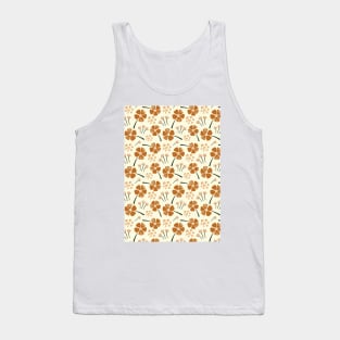 Abstract Floral Pattern in Earthy Tones Tank Top